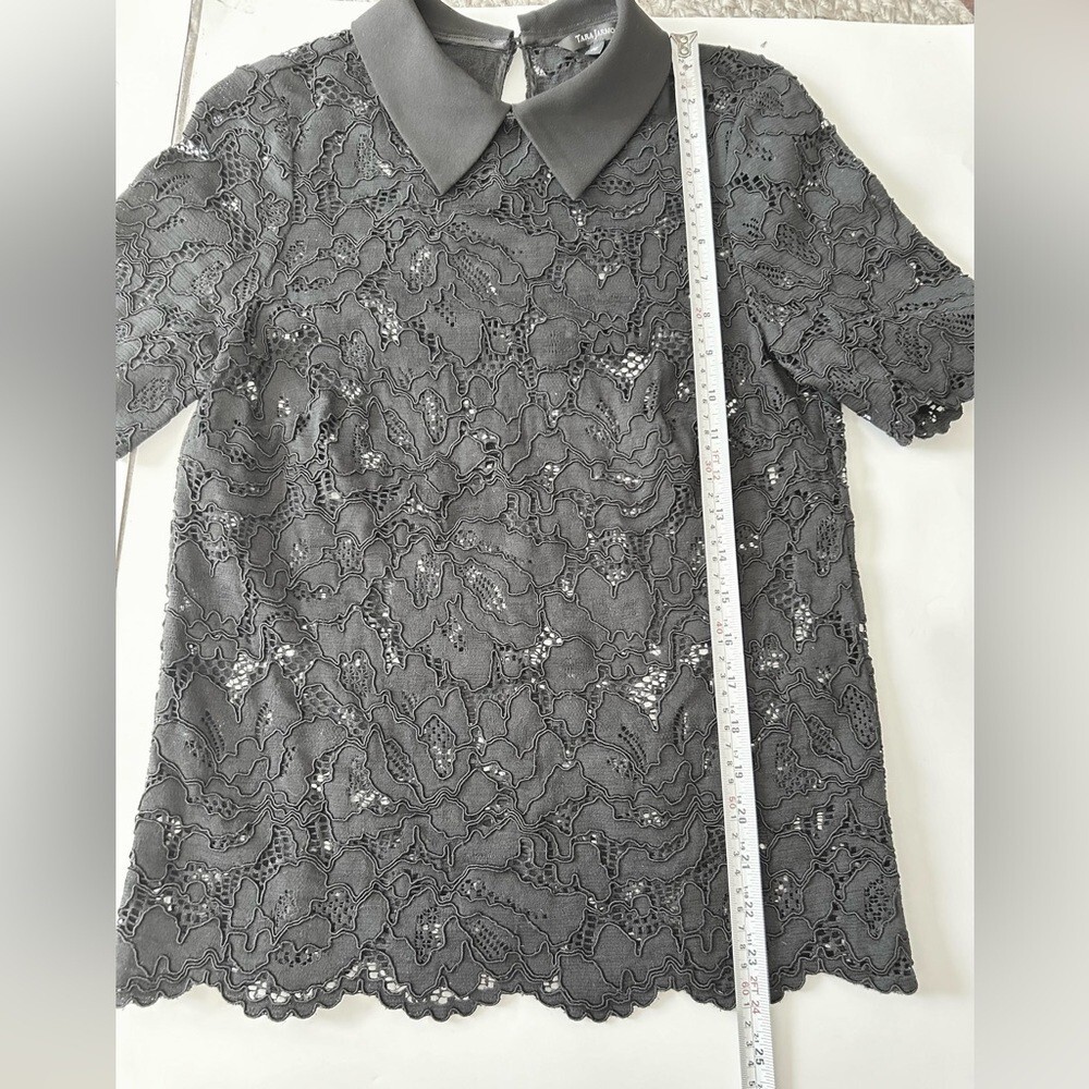 Tara Jarmon Blouse In Black lace collared top - Picture 4 of 9